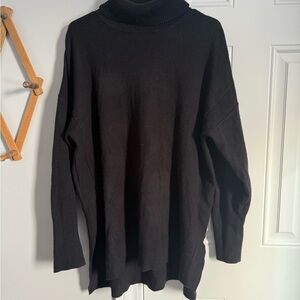 Elegant Black Turtleneck Sweater for Women